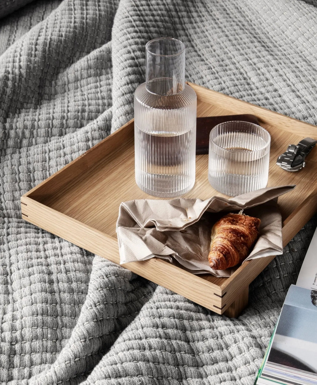 Ferm Living Ripple lasi matala 4kpl kirkas - Laatukaluste