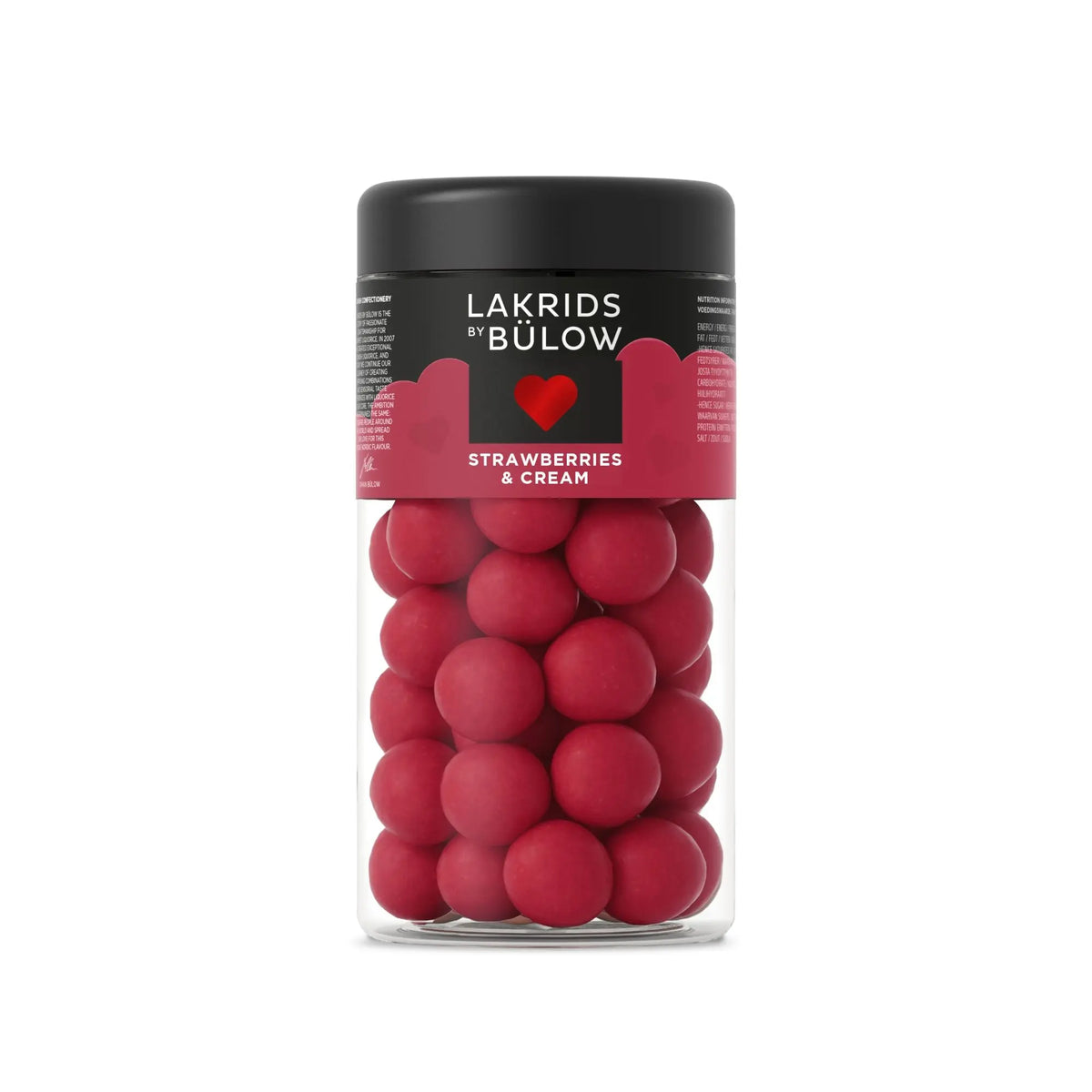 Lakrids by Bülow LOVE Strawberries &amp; Cream lakritsipurkki keskikoko - Laatukaluste