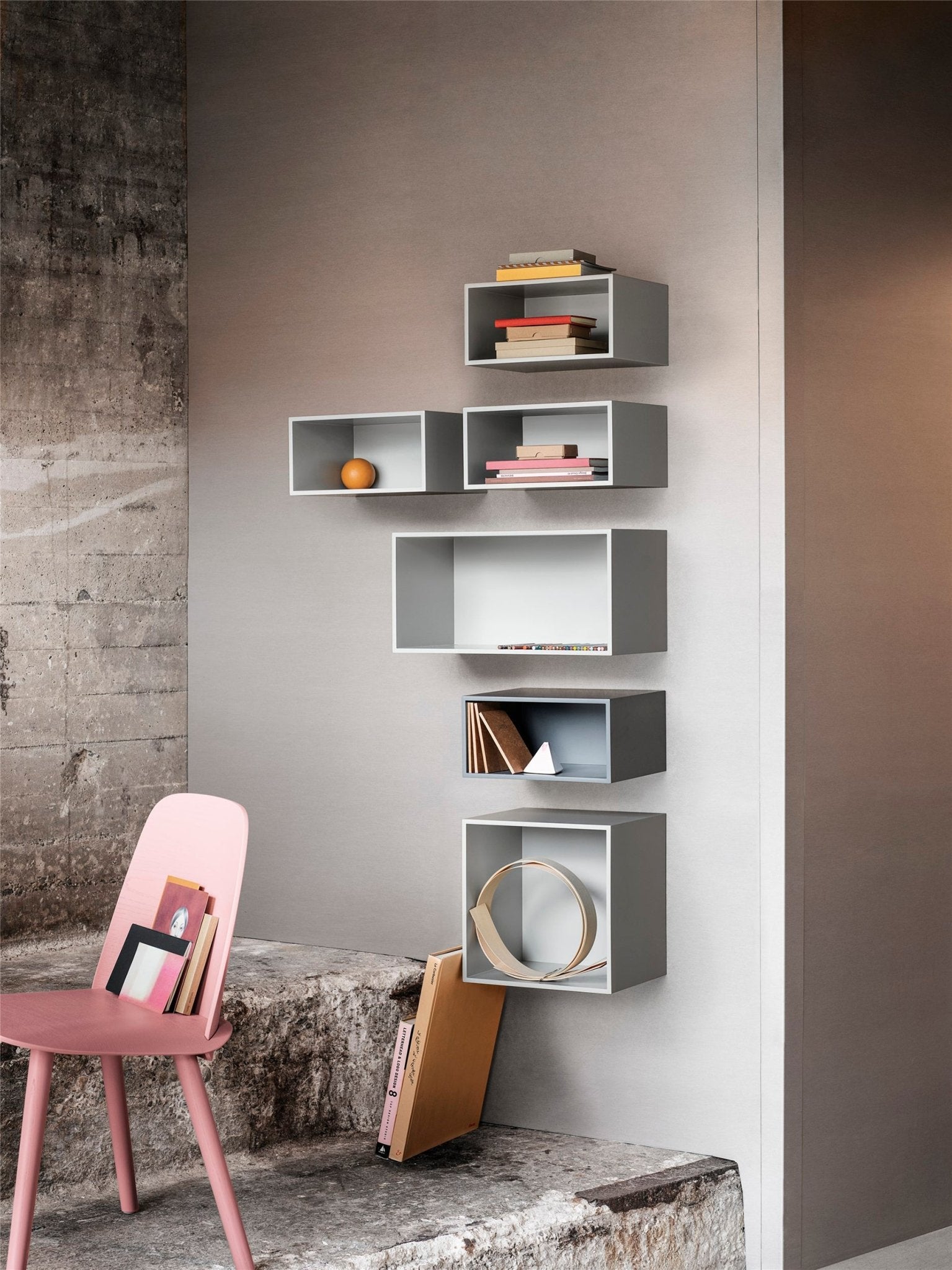 Muuto Mini Stacked 3-osainen vaaleanharmaa - Laatukaluste