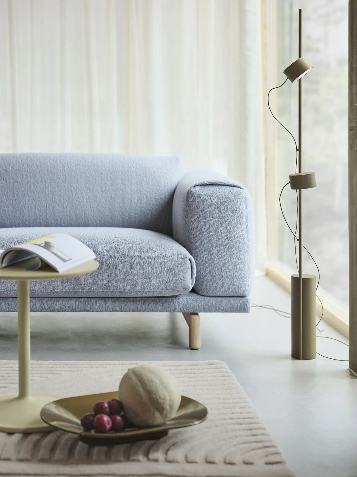 Muuto Soft sivupöytä Ø41 korkea beige-vihreä Muuto